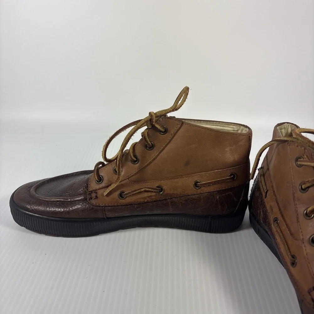 Polo Ralph Lauren Delmont Men's Size 8.5 Shoes Brown Leather Lace Up Ankle Boots